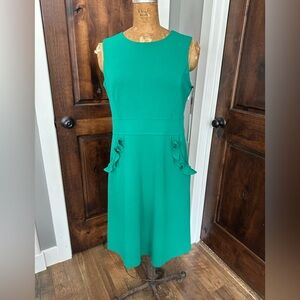 Calvin Klein Scoop Neck Ruffle Pocket Mini Dress